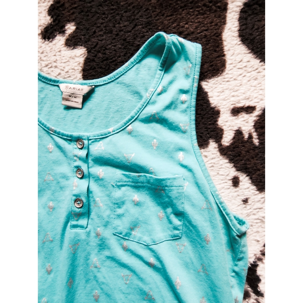 Ariat Turquoise Tank Top with Silver Accents